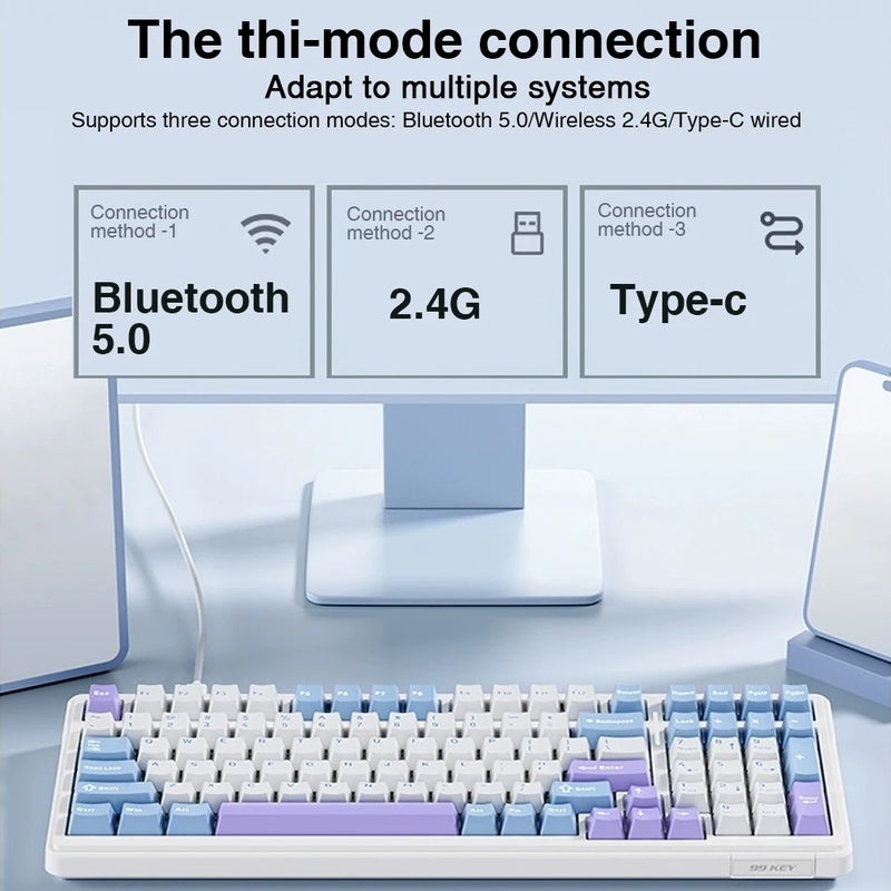 Aula Tarantula F99 F99Pro Mechanical Keyboard Customized Wireless Three-Mode Bluetooth Office Gaming Keycap E-Sports - Image 3